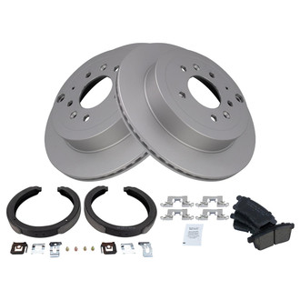 TRQ® - Rear Disc Brake Kit with Ceramic Pads and Shoes