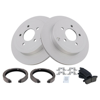 TRQ® - Rear Disc Brake Kit with Ceramic Pads and Shoes
