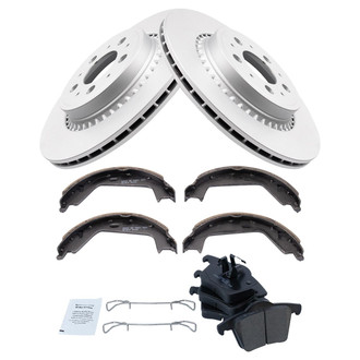 TRQ® - Rear Disc Brake Kit with Ceramic Pads and Shoes