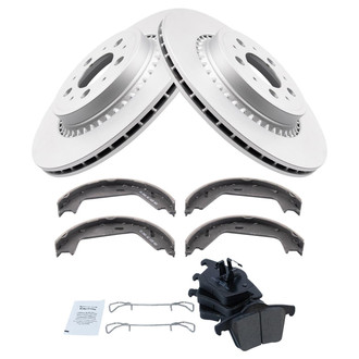 TRQ® - Rear Disc Brake Kit with Ceramic Pads and Shoes