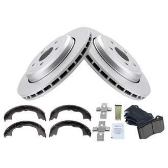 TRQ® - Rear Disc Brake Kit with Ceramic Pads and Shoes