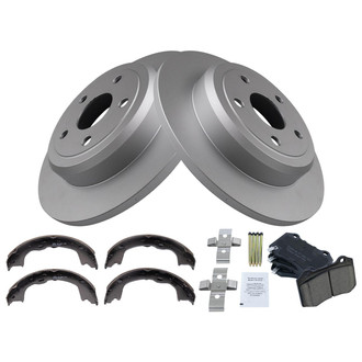 TRQ® - Rear Disc Brake Kit with Ceramic Pads and Shoes