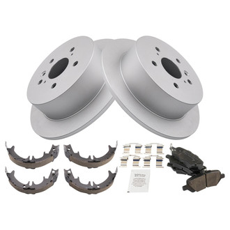 TRQ® - Rear Disc Brake Kit with Ceramic Pads and Shoes