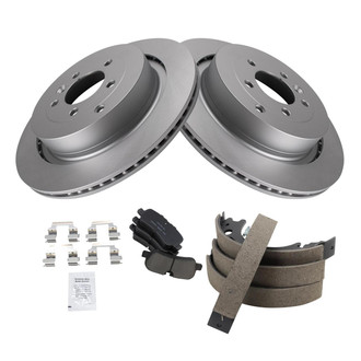 TRQ® - Rear Disc Brake Kit with Ceramic Pads and Shoes