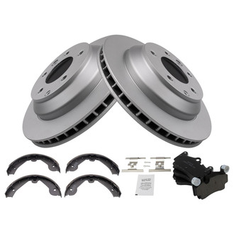 TRQ® - Rear Disc Brake Kit with Ceramic Pads and Shoes