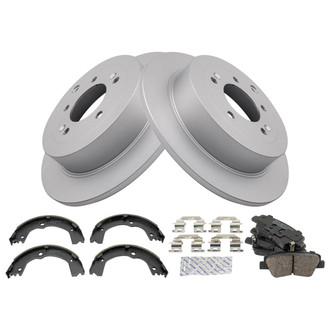 TRQ® - Rear Disc Brake Kit with Ceramic Pads and Shoes