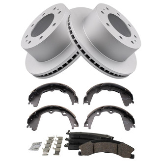 TRQ® - Rear Disc Brake Kit with Ceramic Pads and Shoes
