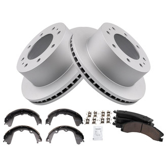 TRQ® - Rear Disc Brake Kit with Ceramic Pads and Shoes