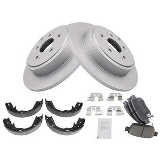 TRQ® - Rear Disc Brake Kit with Ceramic Pads and Shoes