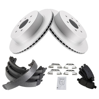 TRQ® - Rear Disc Brake Kit with Ceramic Pads and Shoes