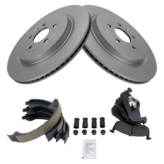 TRQ® - Rear Disc Brake Kit with Ceramic Pads and Shoes