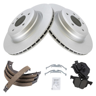 TRQ® - Rear Disc Brake Kit with Ceramic Pads and Shoes
