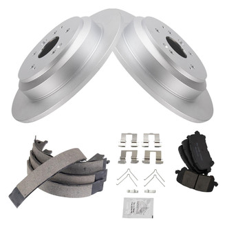 TRQ® - Rear Disc Brake Kit with Ceramic Pads and Shoes