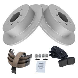 TRQ® - Rear Disc Brake Kit with Ceramic Pads and Shoes