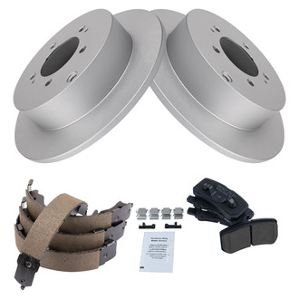 TRQ® - Rear Disc Brake Kit with Ceramic Pads and Shoes