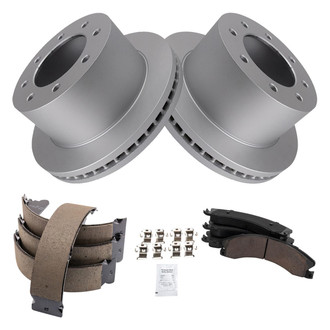 TRQ® - Rear Disc Brake Kit with Ceramic Pads and Shoes