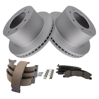 TRQ® - Rear Disc Brake Kit with Ceramic Pads and Shoes