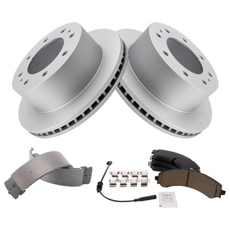 TRQ® - Rear Disc Brake Kit with Ceramic Pads and Shoes