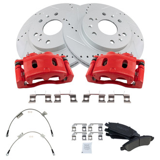 TRQ® - Performance Ceramic Brake Kit with Calipers and Hoses