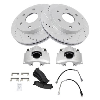 TRQ® - Performance Ceramic Front Brake Kit with Calipers and Hoses