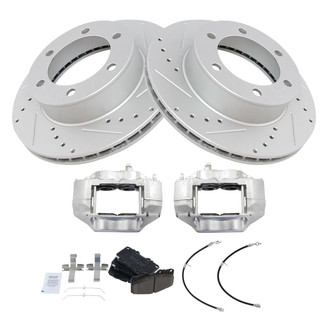 TRQ® - Performance Ceramic Front Brake Kit with Calipers and Hoses