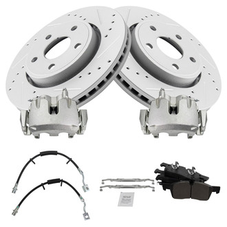 TRQ® - Performance Ceramic Brake Kit with Calipers and Hoses