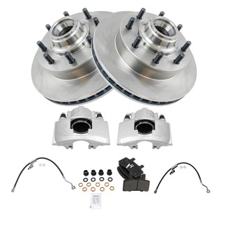 TRQ® - Front Disc Brake Kit with Semi-Metallic Pads, Calipers and Hoses