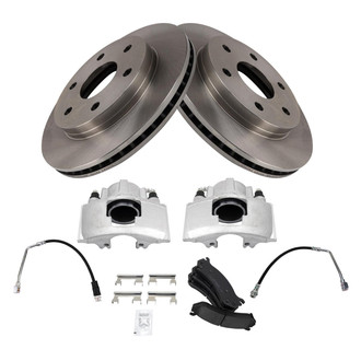 TRQ® - Front Disc Brake Kit with Ceramic Pads, Calipers and Hoses
