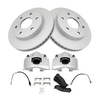 TRQ® - Front Disc Brake Kit with Ceramic Pads, Calipers and Hoses