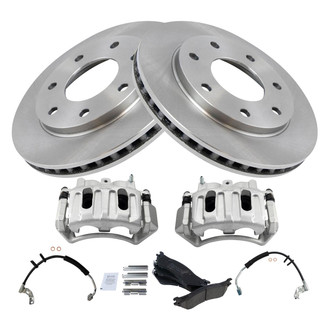 TRQ® - Front Disc Brake Kit with Ceramic Pads, Calipers and Hoses