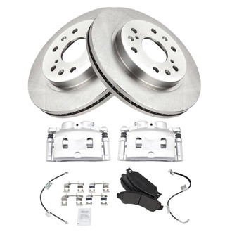 TRQ® - Front Disc Brake Kit with Semi-Metallic Pads, Calipers and Hoses