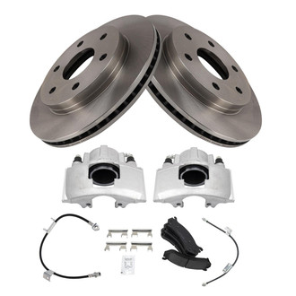 TRQ® - Front Disc Brake Kit with Ceramic Pads, Calipers and Hoses