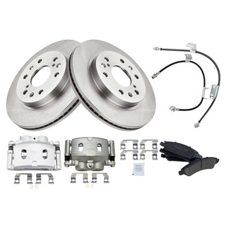 TRQ® - Disc Brake Kit with Ceramic Pads, Calipers and Hoses