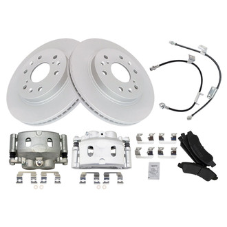 TRQ® - Disc Brake Kit with Semi-Metallic Pads, Calipers and Hoses