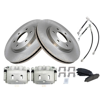TRQ® - Front Disc Brake Kit with Ceramic Pads, Calipers and Hoses