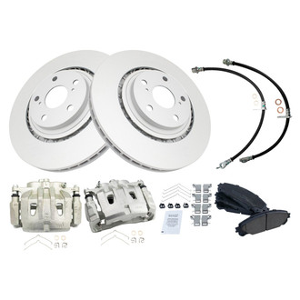 TRQ® - Front Disc Brake Kit with Ceramic Pads, Calipers and Hoses