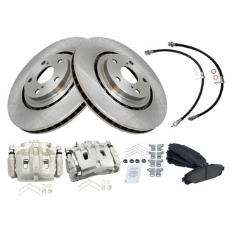 TRQ® - Front Disc Brake Kit with Ceramic Pads, Calipers and Hoses