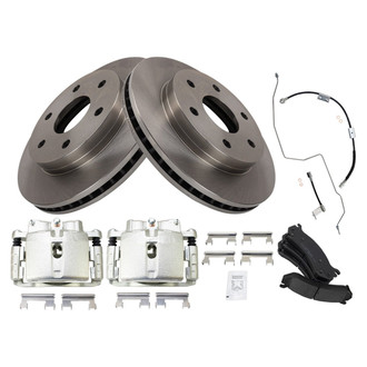 TRQ® - Front Disc Brake Kit with Ceramic Pads, Calipers and Hoses