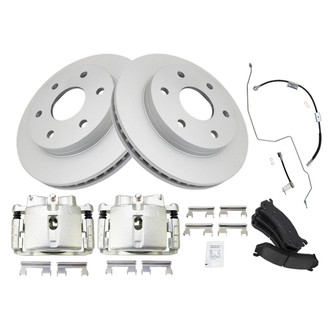 TRQ® - Front Disc Brake Kit with Ceramic Pads, Calipers and Hoses