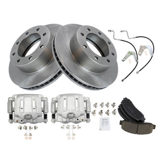 TRQ® - Front Disc Brake Kit with Ceramic Pads, Calipers and Hoses