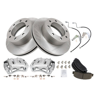 TRQ® - Front Disc Brake Kit with Ceramic Pads, Calipers and Hoses