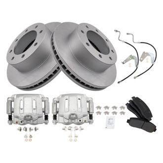 TRQ® - Front Disc Brake Kit with Semi-Metallic Pads, Calipers and Hoses