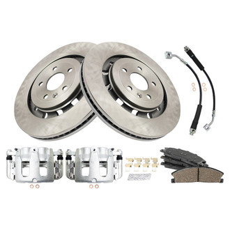 TRQ® - Front Disc Brake Kit with Ceramic Pads, Calipers and Hoses