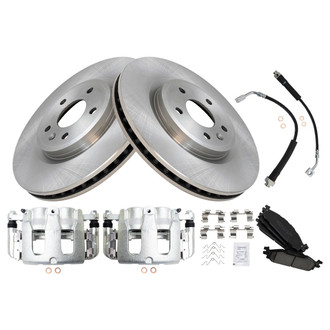 TRQ® - Front Disc Brake Kit with Ceramic Pads, Calipers and Hoses