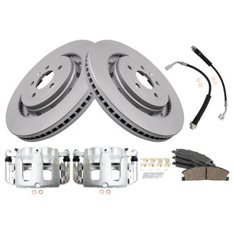 TRQ® - Front Disc Brake Kit with Ceramic Pads, Calipers and Hoses