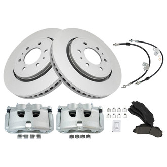TRQ® - Performance Ceramic Front Brake Kit with Calipers and Hoses