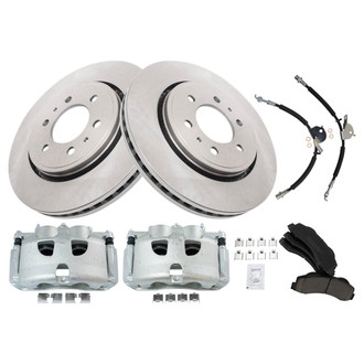 TRQ® - Disc Brake Kit with Ceramic Pads, Calipers and Hoses