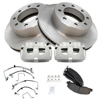 TRQ® - Performance Semi-Metallic Brake Kit with Calipers and Hoses