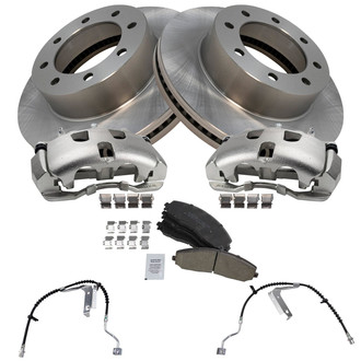TRQ® - Front Disc Brake Kit with Ceramic Pads, Calipers and Hoses