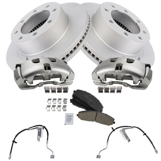 TRQ® - Front Disc Brake Kit with Ceramic Pads, Calipers and Hoses